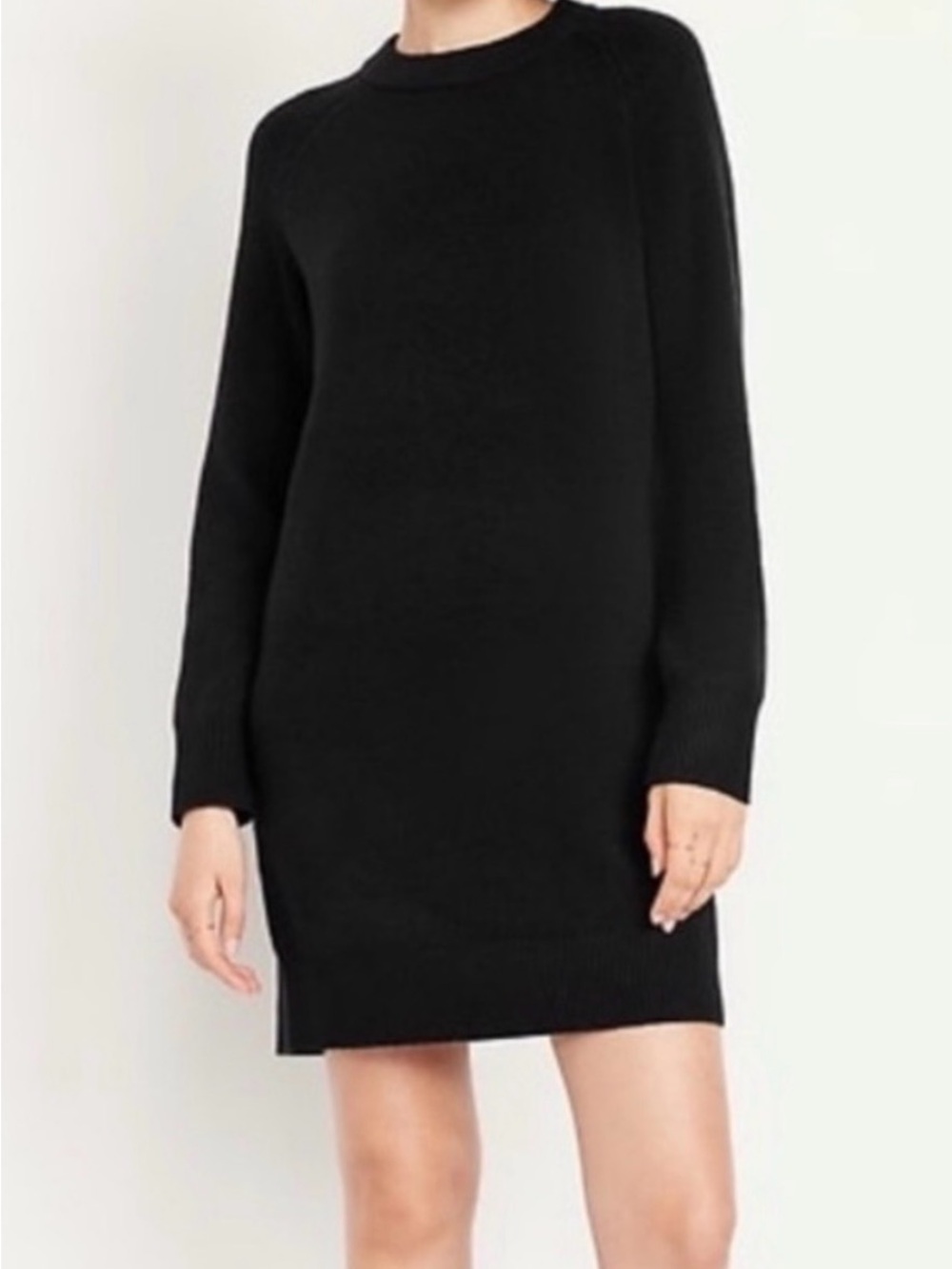 Old Navy Black Long-Sleeve Knit Sweater Dress